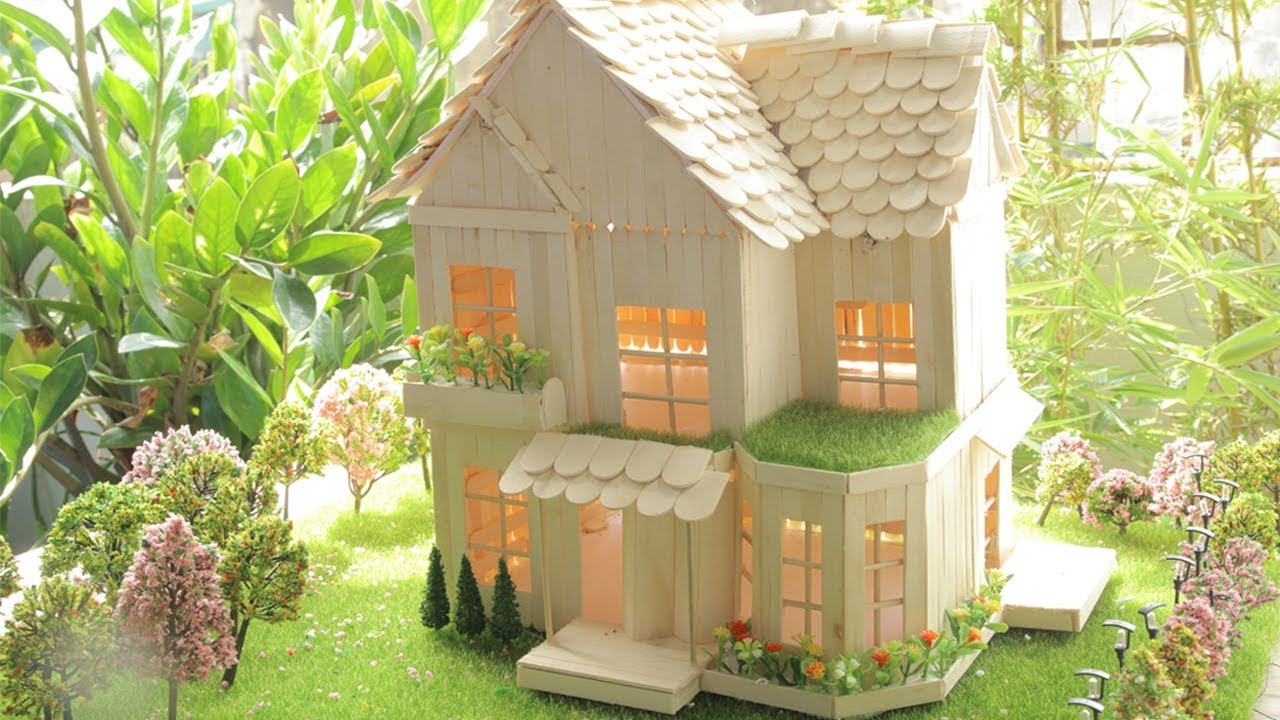 How to make a Popsicle Stick House and Garden